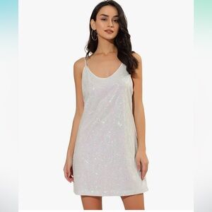 NEW Allegra K Glitter Sequin Dress